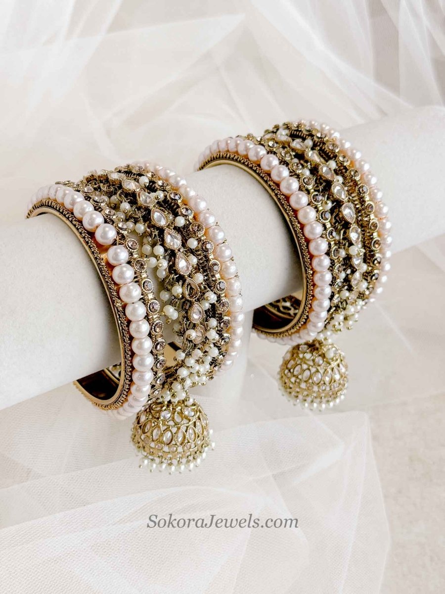 Clearance Crystal Jhumka Bangles - SOKORA JEWELSClearance Crystal Jhumka BanglesBANGLES
