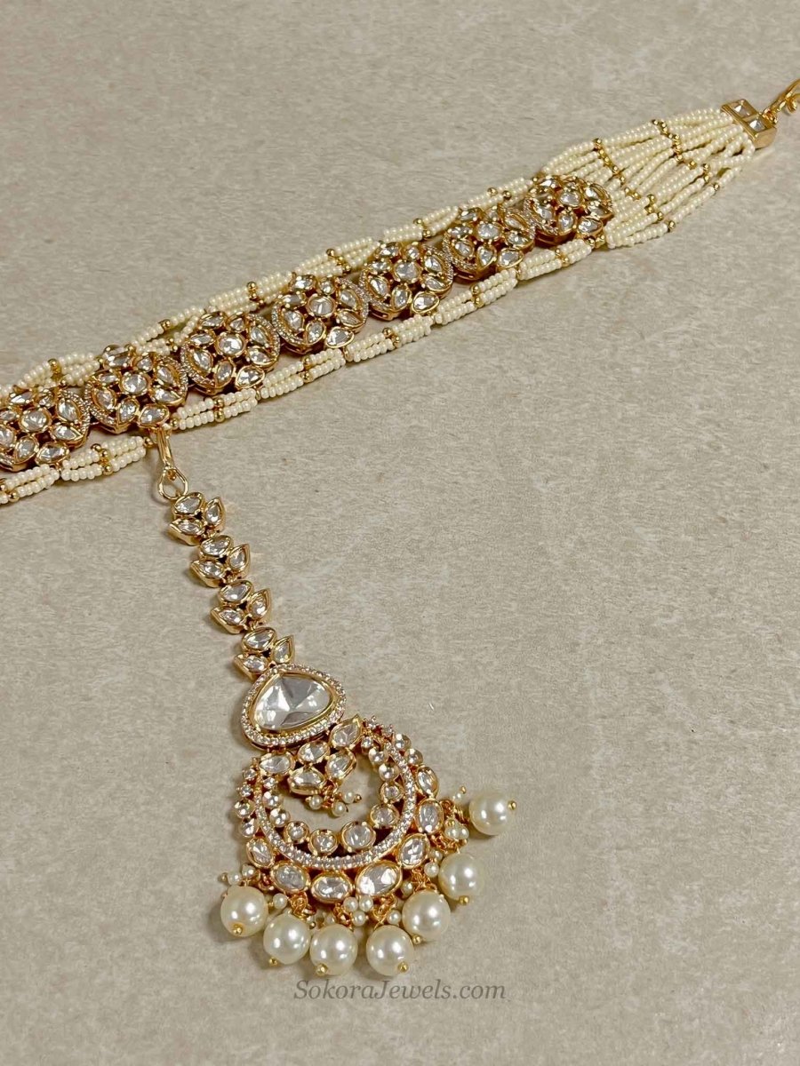 Clearance: Jemima Gold Plated Kundan Set - SOKORA JEWELSClearance: Jemima Gold Plated Kundan Set