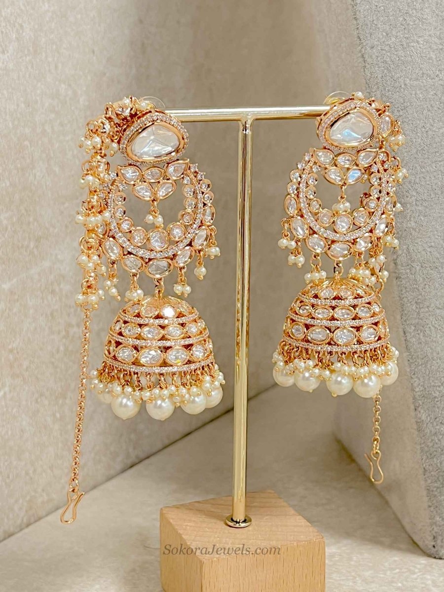 Clearance: Jemima Gold Plated Kundan Set - SOKORA JEWELSClearance: Jemima Gold Plated Kundan Set