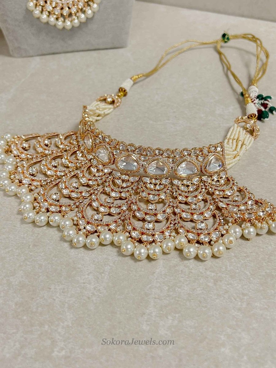 Clearance: Jemima Gold Plated Kundan Set - SOKORA JEWELSClearance: Jemima Gold Plated Kundan Set