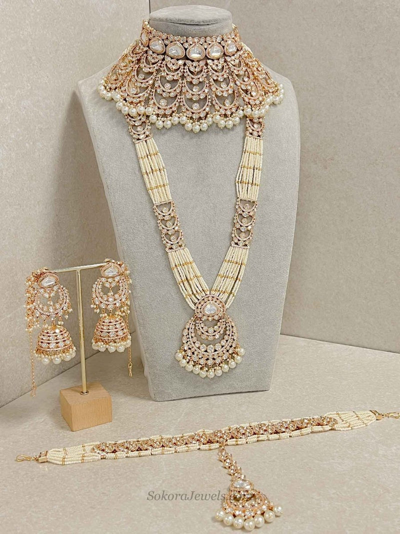 Clearance: Jemima Gold Plated Kundan Set - SOKORA JEWELSClearance: Jemima Gold Plated Kundan Set