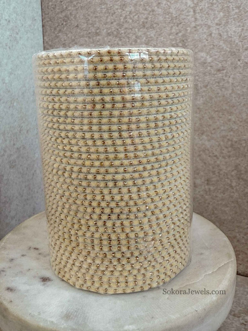 Clearance Velvet Cream Bangles - SOKORA JEWELSClearance Velvet Cream BanglesBANGLES