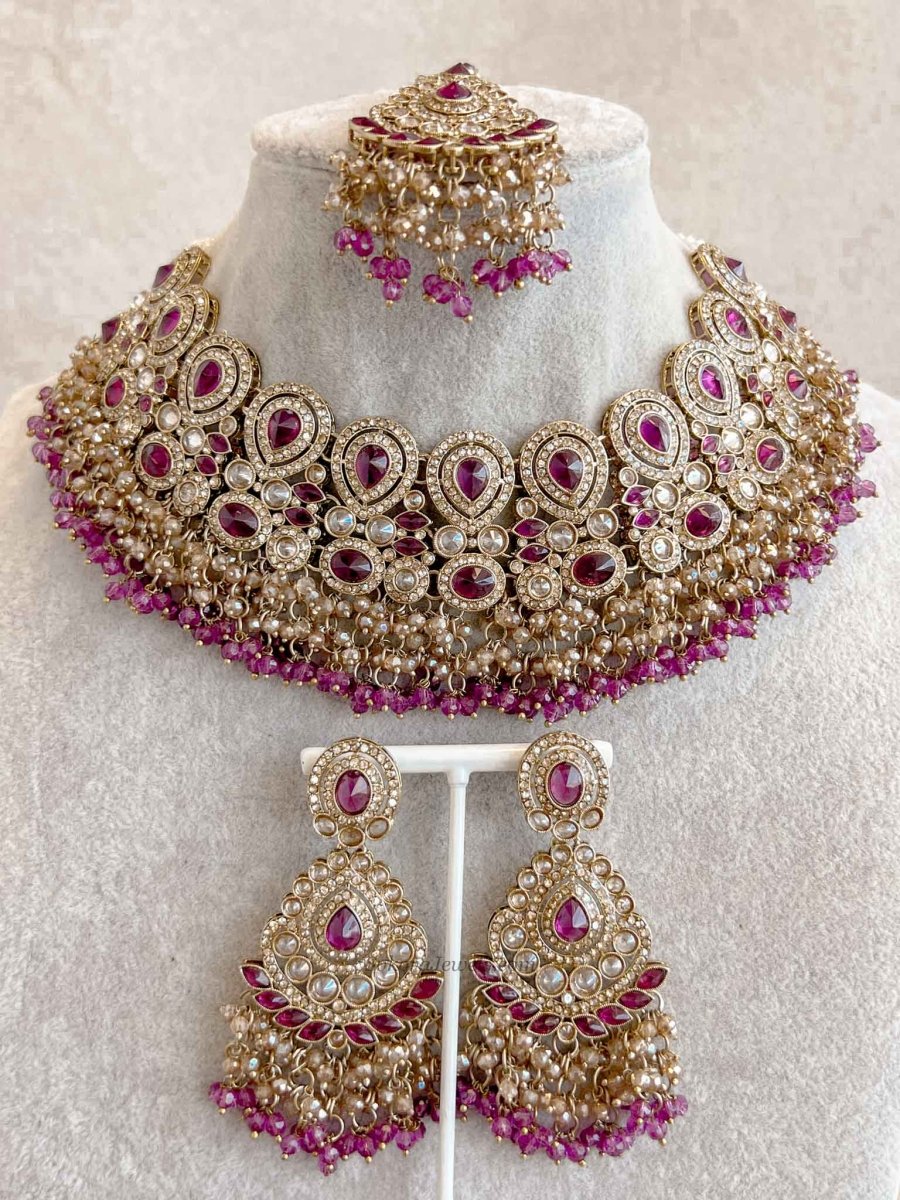 Colourful Antique Gold Necklace sets - SOKORA JEWELSColourful Antique Gold Necklace sets