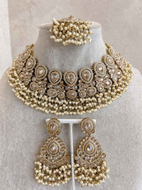 Colourful Antique Gold Necklace sets - SOKORA JEWELSColourful Antique Gold Necklace sets