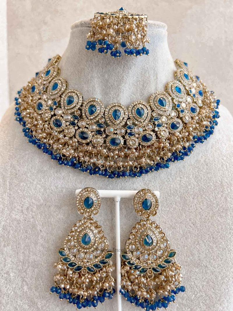 Colourful Antique Gold Necklace sets - SOKORA JEWELSColourful Antique Gold Necklace sets