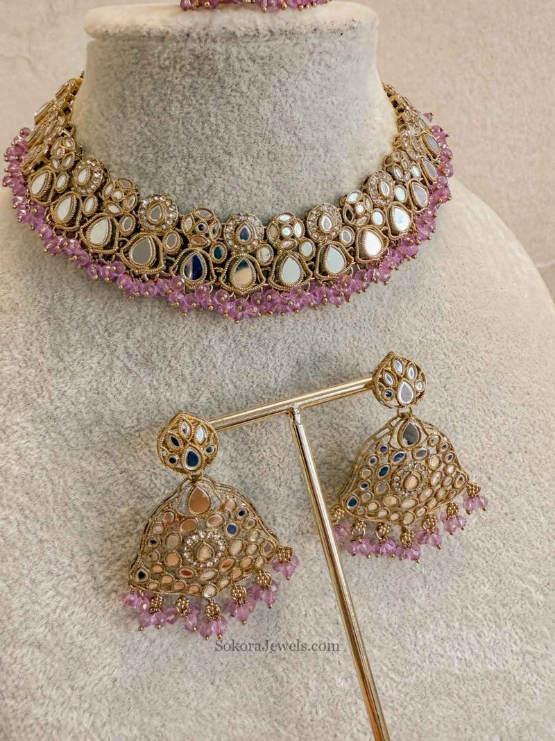 Colourful Mirrored Necklace sets - SOKORA JEWELSColourful Mirrored Necklace setsNECKLACE SETS