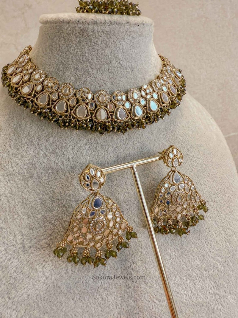 Colourful Mirrored Necklace sets - SOKORA JEWELSColourful Mirrored Necklace setsNECKLACE SETS