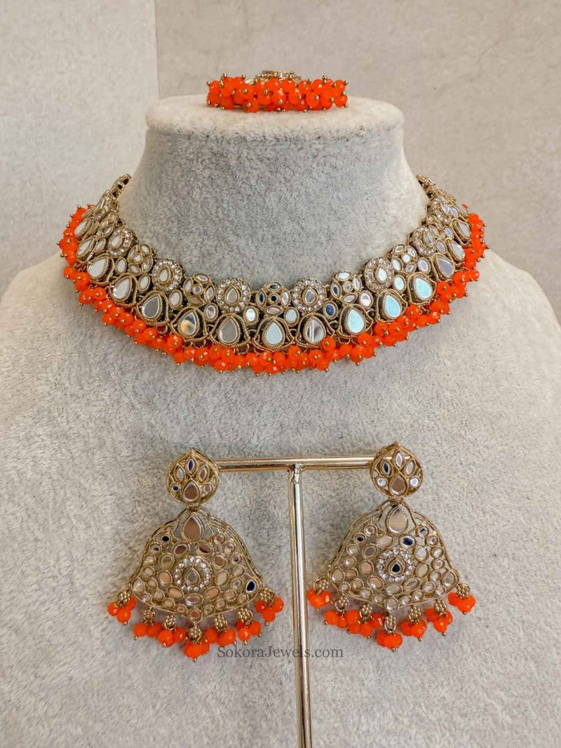 Colourful Mirrored Necklace sets - SOKORA JEWELSColourful Mirrored Necklace setsNECKLACE SETS