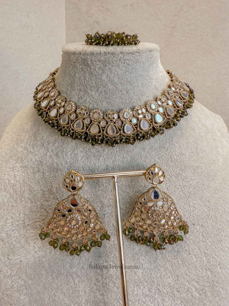 Colourful Mirrored Necklace sets - SOKORA JEWELSColourful Mirrored Necklace setsNECKLACE SETS