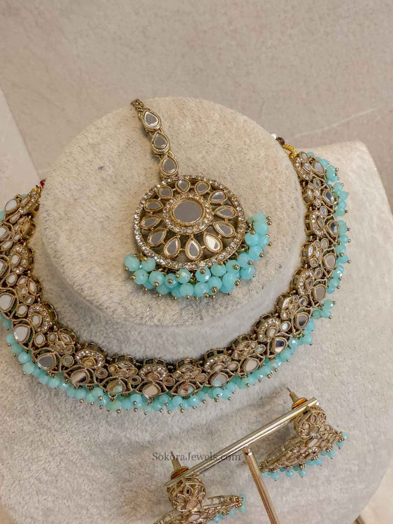 Colourful Mirrored Necklace sets - SOKORA JEWELSColourful Mirrored Necklace setsNECKLACE SETS