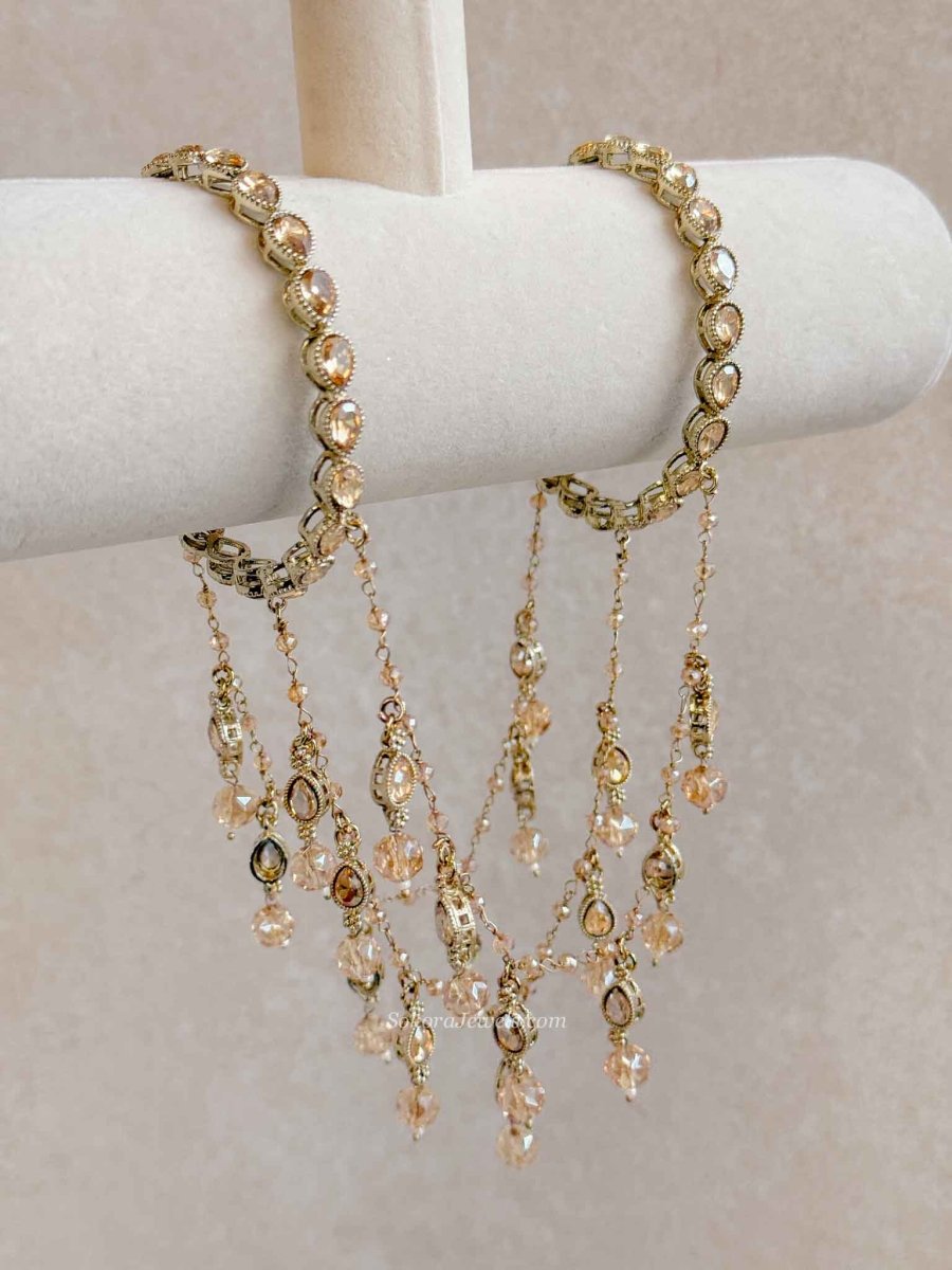Connected Golden Droplet Bangle - SOKORA JEWELSConnected Golden Droplet BangleBANGLES