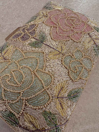 Cream & Pastel Floral Clutch Bag - SOKORA JEWELSCream & Pastel Floral Clutch Bag