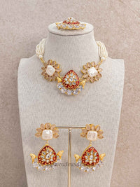 Crimson Meenakari Kundan Choker Set - SOKORA JEWELSCrimson Meenakari Kundan Choker Set