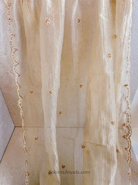 Crinkle Organza Occasion Golden Dupatta - SOKORA JEWELSCrinkle Organza Occasion Golden Dupatta