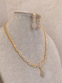 Crystal Drop Diamante Set - Gold/Clear - SOKORA JEWELSCrystal Drop Diamante Set - Gold/ClearNECKLACE SETS