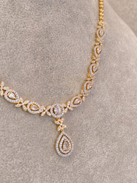 Crystal Drop Diamante Set - Gold/Clear - SOKORA JEWELSCrystal Drop Diamante Set - Gold/ClearNECKLACE SETS