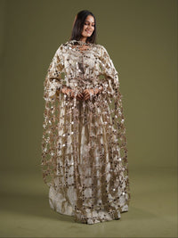 Cutwork Mirror Embellished Occasion Dupatta - SOKORA JEWELSCutwork Mirror Embellished Occasion Dupatta