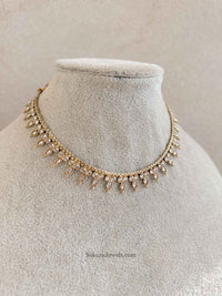 Dainty Champagne Crystal Necklace - SOKORA JEWELSDainty Champagne Crystal NecklaceChoker Sets