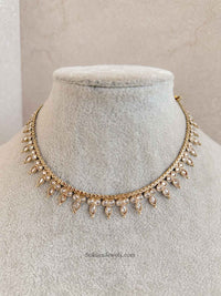 Dainty Champagne Crystal Necklace - SOKORA JEWELSDainty Champagne Crystal NecklaceChoker Sets