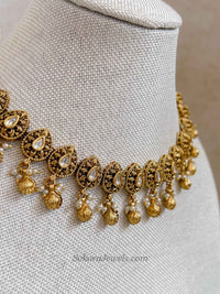 Dainty Kundan Drop Necklace & Earring Set - SOKORA JEWELSDainty Kundan Drop Necklace & Earring Set