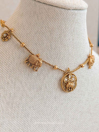Dainty Kundan Elephant Motif Set - SOKORA JEWELSDainty Kundan Elephant Motif Set