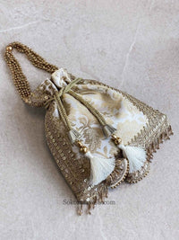Damask Print Potli Bag - 7 Colour Options - SOKORA JEWELSDamask Print Potli Bag - 7 Colour Options