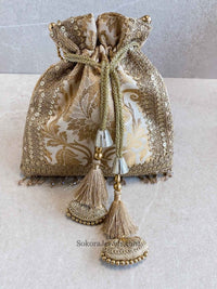 Damask Print Potli Bag - 7 Colour Options - SOKORA JEWELSDamask Print Potli Bag - 7 Colour Options