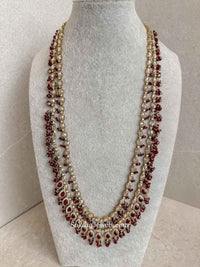 Danika Long Necklace - Maroon - SOKORA JEWELSDanika Long Necklace - Maroon