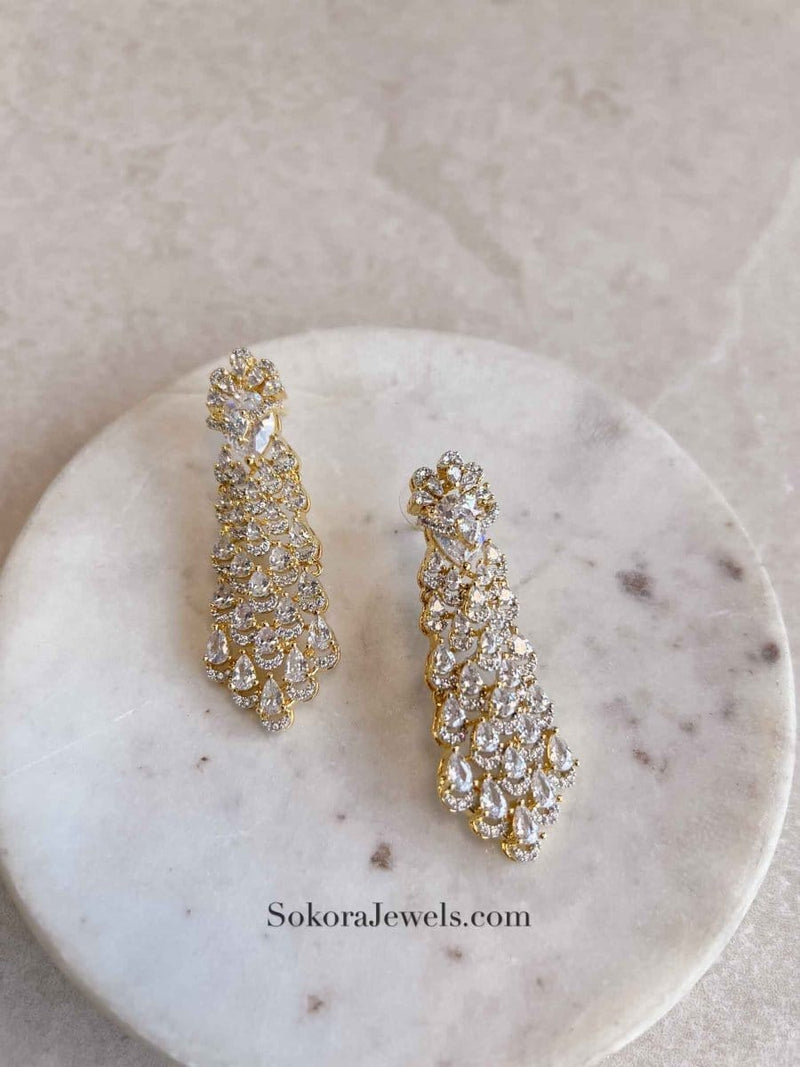 Diamante Droplet Earrings - SOKORA JEWELSDiamante Droplet Earrings