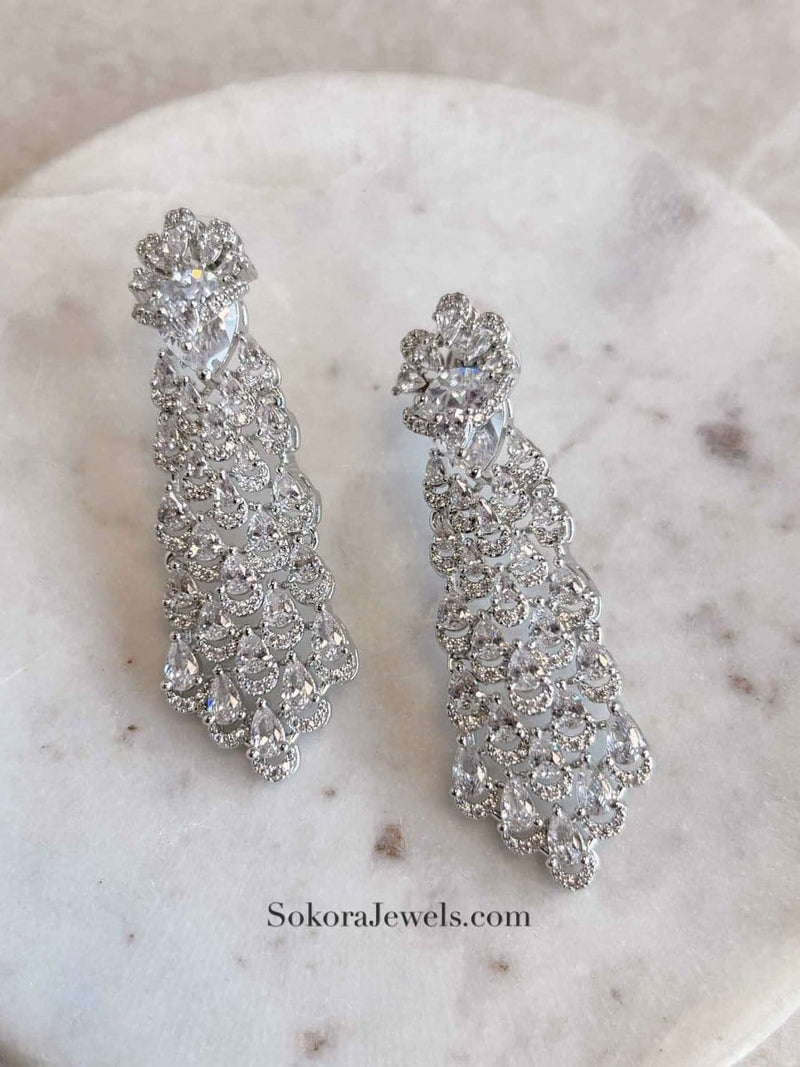 Diamante Droplet Earrings - SOKORA JEWELSDiamante Droplet Earrings