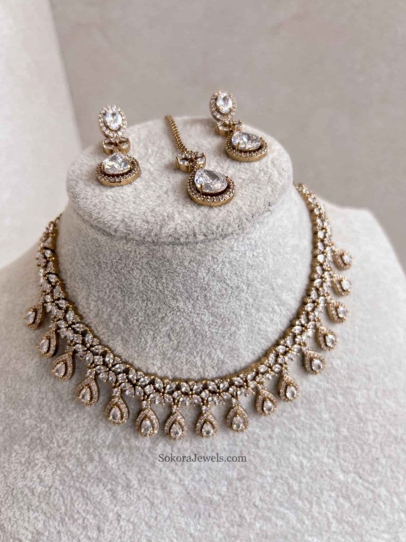 Diamante Droplet Set - SOKORA JEWELSDiamante Droplet SetNECKLACE SETS