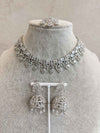 Diamante Necklace Set with Jhumkas - SOKORA JEWELSDiamante Necklace Set with JhumkasNECKLACE SETS