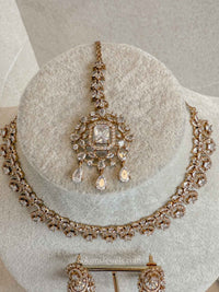 Diamante Necklace Set with Jhumkas - SOKORA JEWELSDiamante Necklace Set with JhumkasNECKLACE SETS