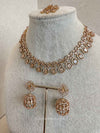 Diamante Necklace Set with Jhumkas - SOKORA JEWELSDiamante Necklace Set with JhumkasNECKLACE SETS