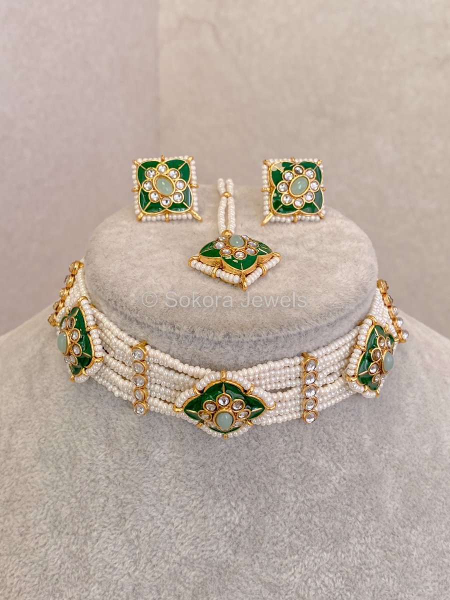 Dipi Choker Box Set - Greens - SOKORA JEWELSDipi Choker Box Set - GreensNECKLACE SETS