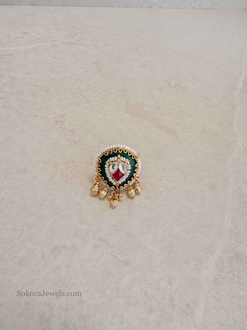 Drop shape Kundan ring - SOKORA JEWELSDrop shape Kundan ringRING