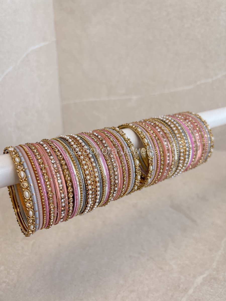 Dusky Pinks Multishade Bangle stack - SOKORA JEWELSDusky Pinks Multishade Bangle stackBANGLES