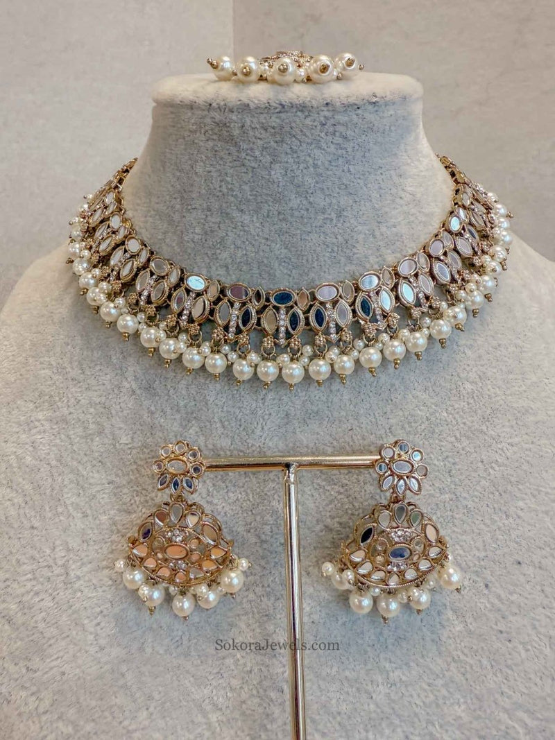 Eesha Mirrored Necklace sets - SOKORA JEWELSEesha Mirrored Necklace setsNECKLACE SETS