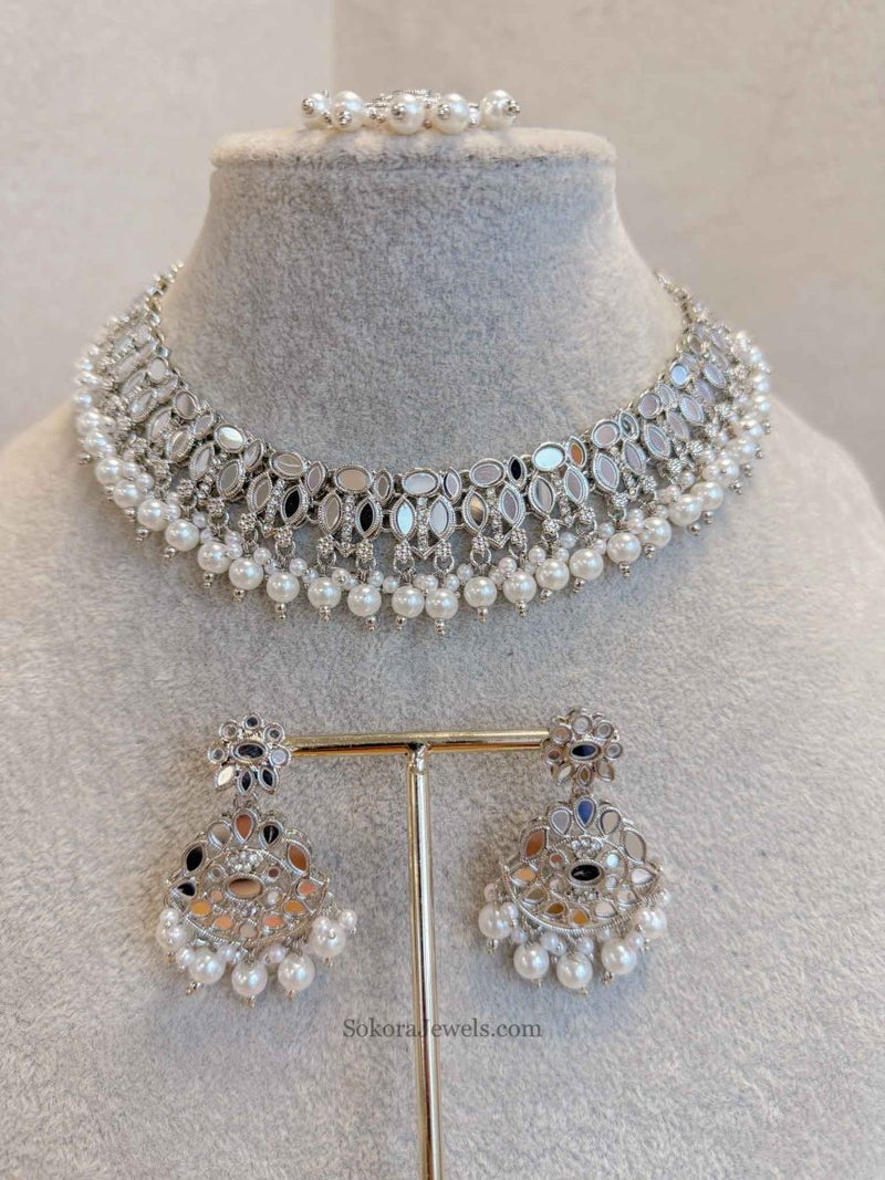 Eesha Mirrored Necklace sets - SOKORA JEWELSEesha Mirrored Necklace setsNECKLACE SETS