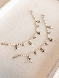 Elegant Pearl & Golden Drop Earring Chains - SOKORA JEWELSElegant Pearl & Golden Drop Earring ChainsEARRINGS