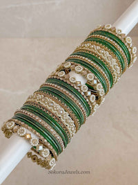 Emerald Bridal Bangle Set - SOKORA JEWELSEmerald Bridal Bangle SetBANGLES