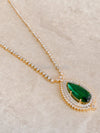 Emerald Drop Diamante Set - Gold/Clear - SOKORA JEWELSEmerald Drop Diamante Set - Gold/ClearNECKLACE SETS