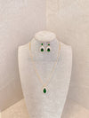 Emerald Drop Diamante Set - Gold/Clear - SOKORA JEWELSEmerald Drop Diamante Set - Gold/ClearNECKLACE SETS