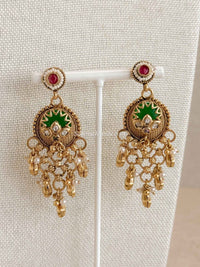 Emerald Gem Cascading Choker set - SOKORA JEWELSEmerald Gem Cascading Choker setNECKLACE SETS