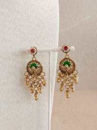 Emerald Gem Cascading Choker set - SOKORA JEWELSEmerald Gem Cascading Choker setNECKLACE SETS