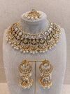 Eshma Faux Kundan Bridal Set - White - SOKORA JEWELSEshma Faux Kundan Bridal Set - White