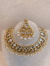 Eshma Faux Kundan Bridal Set - White - SOKORA JEWELSEshma Faux Kundan Bridal Set - White