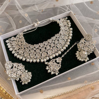 EX DISPLAY Ziba Bridal Necklace set - Silver - SOKORA JEWELSEX DISPLAY Ziba Bridal Necklace set - Silver