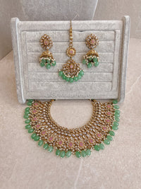 EX SAMPLE SALE: Lucie Necklace set - MINT/PINK - SOKORA JEWELSEX SAMPLE SALE: Lucie Necklace set - MINT/PINK