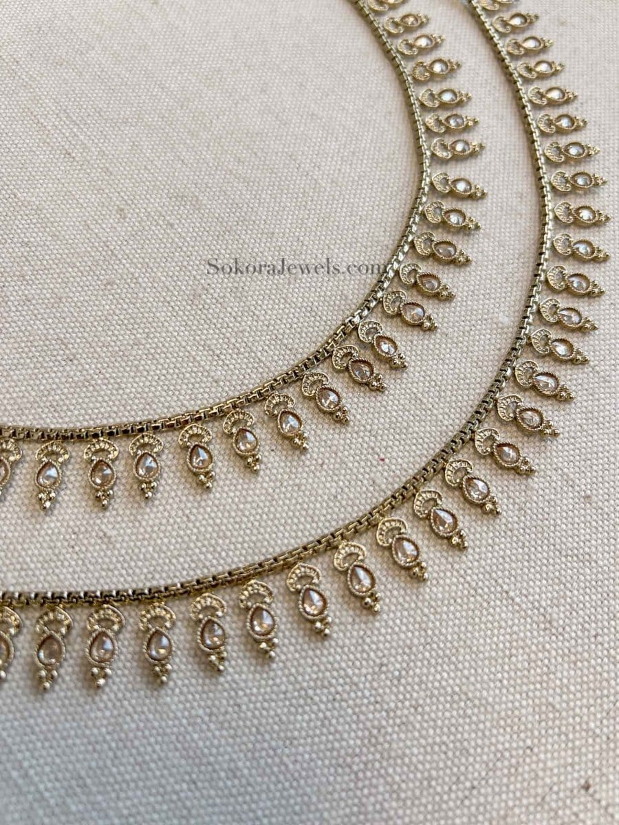 Extra Long Length Clear Anklets - SOKORA JEWELSExtra Long Length Clear Anklets